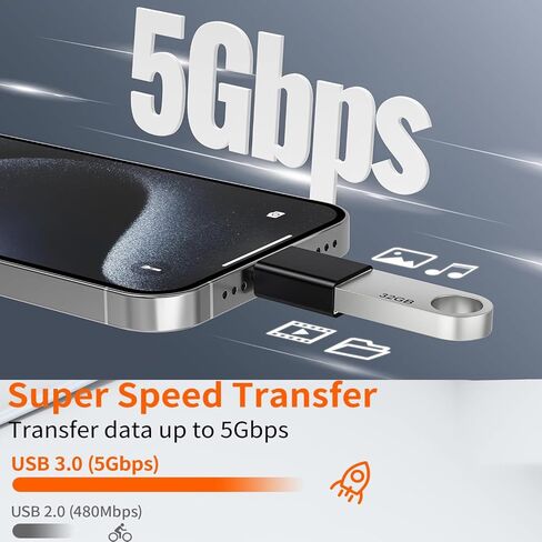 [معتمد من Apple MFi] محول USB C إلى USB، محول كابل USB C ذكر إلى USB 3.0 أنثى OTG متوافق مع MacBook Pro Air، والأجهزة اللوحية، وiPhone 17 Pro Max/17 Plus/16/15 Series (ذهبي - عبوتان) in Kuwait