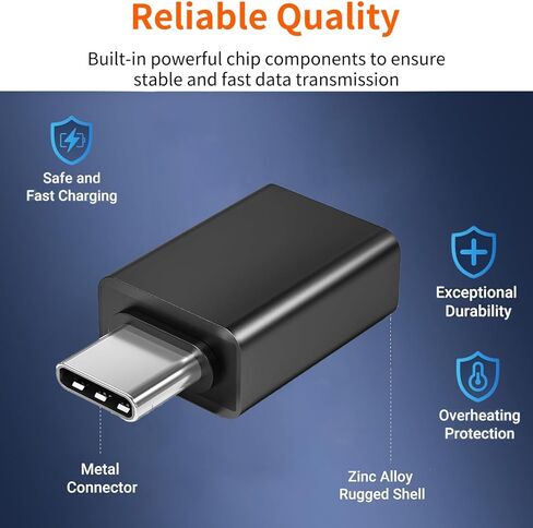[معتمد من Apple MFi] محول USB C إلى USB، محول كابل USB C ذكر إلى USB 3.0 أنثى OTG متوافق مع MacBook Pro Air، والأجهزة اللوحية، وiPhone 17 Pro Max/17 Plus/16/15 Series (ذهبي - عبوتان) in Kuwait