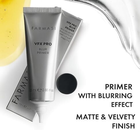 Farmasi VFX PRO Camera-Ready Primer Face Makeup, Advanced Pore Minimizer for Dry, Oily, or Combination Skin, Silky Smooth Skin Revitalizer with Oil-Free Support, Leightweight and All-day Hold, 25 mL in Kuwait