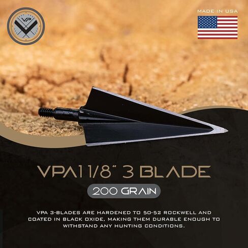 VPA 1 1/8 بوصة 3 شفرات عريضة، براغي، 1045 أداة كربون فولاذ 50-52 روكويل، 3 عبوات، صنع في الولايات المتحدة الأمريكية in Kuwait