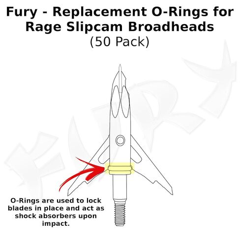 Fury - Replacement O-Rings for Rage Slipcam Broadheads (Pack of 50) in Saudi Arabia