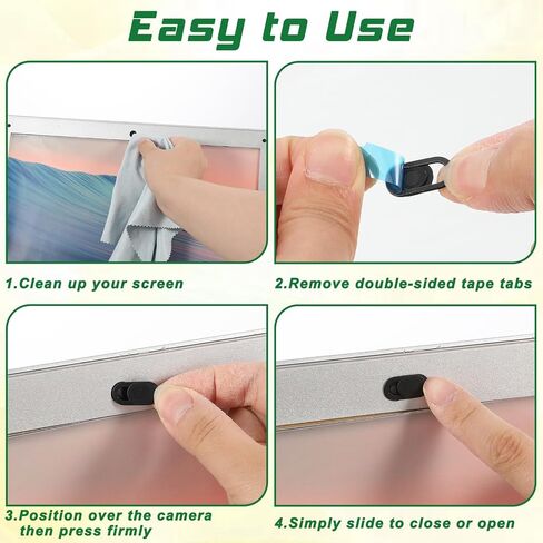 Giantree 30Pcs Camera Cover, Webcam Cover, Camera Privacy Covers Slide, Phone Laptop Cameras Covering Slide, Webcam Covers for Protect Your Privacy Security Fits Most Laptop, Desktop, Smartphone in Saudi Arabia