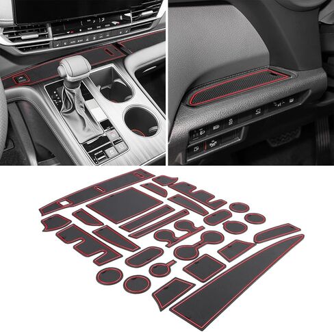 Auovo Anti Dust Door Mats for Toyota Sienna 2025 2026 Accessories Car Cup Holder Insert Center Console Interior Door Compartment Liners 27pcs(White) in Saudi Arabia