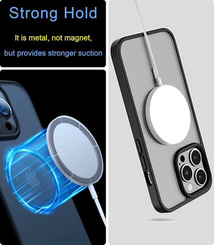 Metal Ring Compatible with MagSafe Sticker Designed for iPhone 12~17, Circle Magnetic Magnet Adapter Rings for Phone Case (Black) in Saudi Arabia