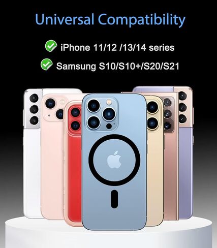 Metal Ring Compatible with MagSafe Sticker Designed for iPhone 12~17, Circle Magnetic Magnet Adapter Rings for Phone Case (Black) in Saudi Arabia