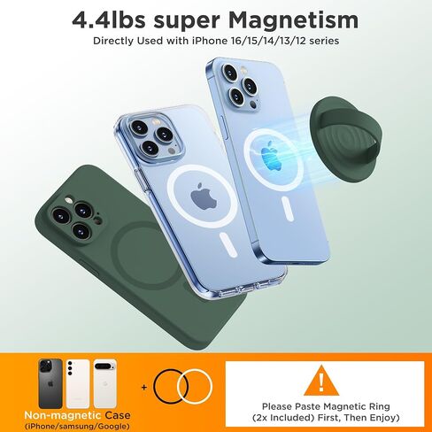Upgraded Magnetic Phone Grip, Liquid Silicone Soft and Portable, Removable Finger Loop Ring Grip Holder for iPhone, Strong Magnetic Attraction, Compatible with MagSafe Phone Case, Light Brown in Saudi Arabia