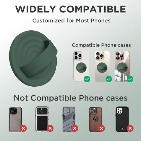 Upgraded Magnetic Phone Grip, Liquid Silicone Soft and Portable, Removable Finger Loop Ring Grip Holder for iPhone, Strong Magnetic Attraction, Compatible with MagSafe Phone Case, Light Brown in Saudi Arabia