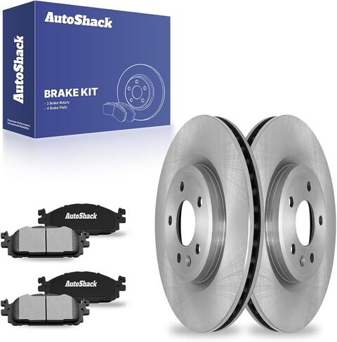AutoShack Front Brake Rotors Premium Ceramic Brake Pads | Replacement for 2009-2019 Ford Flex 2010-2019 Taurus 2011-2019 Explorer 2009-2012 Lincoln MKS 2010-2019 MKT V6 AWD FWD | 6-PC Brake Kit in Saudi Arabia