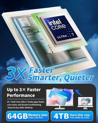 كمبيوتر مكتبي HP الكل في واحد مقاس 27 بوصة - شاشة لمس FHD | Intel Ultra 7‑155U | شاشة معززة بالذكاء الاصطناعي، تسجيل دخول بالوجه | كاميرا منبثقة للخصوصية | Win 11 Pro، مسجل صوت RECOLX AI | 32 جيجابايت DDR5 + 1 تيرابايت SSD in Kuwait