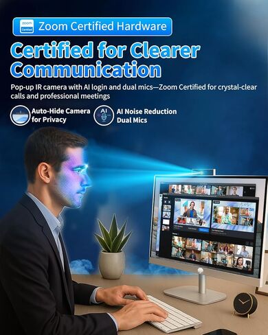 كمبيوتر مكتبي HP الكل في واحد مقاس 27 بوصة - شاشة لمس FHD | Intel Ultra 7‑155U | شاشة معززة بالذكاء الاصطناعي، تسجيل دخول بالوجه | كاميرا منبثقة للخصوصية | Win 11 Pro، مسجل صوت RECOLX AI | 32 جيجابايت DDR5 + 1 تيرابايت SSD in Kuwait