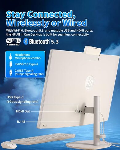 كمبيوتر مكتبي HP الكل في واحد مقاس 27 بوصة - شاشة لمس FHD | Intel Ultra 7‑155U | شاشة معززة بالذكاء الاصطناعي، تسجيل دخول بالوجه | كاميرا منبثقة للخصوصية | Win 11 Pro، مسجل صوت RECOLX AI | 32 جيجابايت DDR5 + 1 تيرابايت SSD in Kuwait