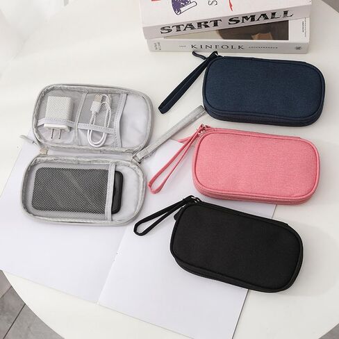 Cord Organizer, Travel Cable Organizer Bag, Electronics Accessories, Small Case Pouch Electronics, Gadget Travel Bag for Business Trips and Home Use Lightweight Design(Pink) in Saudi Arabia