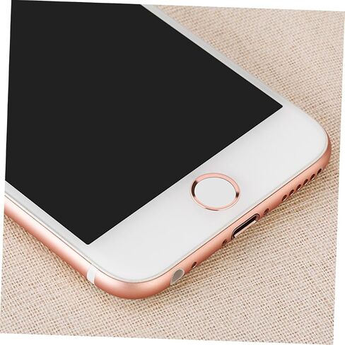 Home Button Sticker for Metal Fingerprint Recognition Key Cover White with Rose Gold Edge Protects Against Dust Sweat Easy Application Compatible with Various Models in Saudi Arabia