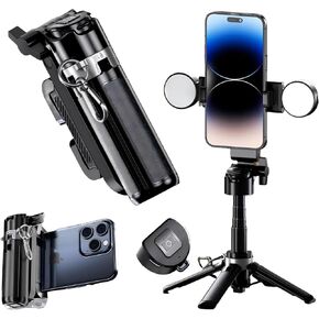 Mini Selfie Stick Tripod Stand for iPhone ，6-Section Adjustable Height Extension (12-42cm)，10 Meter Remote One Click Control ，Suitable for Travel/Live Streaming/Outdoor Multiple Scenes in Saudi Arabia