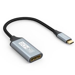 محول USB C إلى DisplayPort 1.4 8K@60 هرتز، محول USBC إلى DisplayPort متوافق مع Thunderbolt 5/4/3 (4K@240 هرتز/144 هرتز، HDR، 32.4 جيجابت في الثانية DP) لأجهزة MacBook Pro/Air، iPad، Surface، iPhone 17/16، XPS in Kuwait