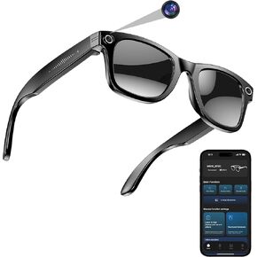 نظارات كاميرا ذكية بتقنية الذكاء الاصطناعي للرجال والنساء، تصوير فوتوغرافي بدقة 4K، تسجيل فيديو عالي الدقة 1080 بكسل، ترجمة فورية، صوت مفتوح الأذن، مساعد صوتي، خفيف الوزن، نظارات شمسية in Kuwait