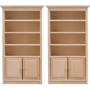 Toyvian Dollhouse Wooden Bookshelf Mini Wood Drawer Cabinet Miniature TV Cabinet Model Mini Bookcase Storage Shelves Dollhouse Furniture for 1: 12 Dollhouse Decoration Accessories in Kuwait
