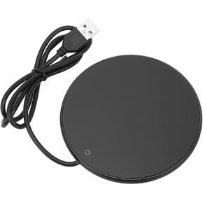 Keenso USB شمعة تدفئة صغيرة خفيفة درجة حرارة ثابتة كوب القهوة تدفئة للمكتب المنزلي، لوحة شمعة من الزجاج المقسى للمكتب (فضي) in Kuwait