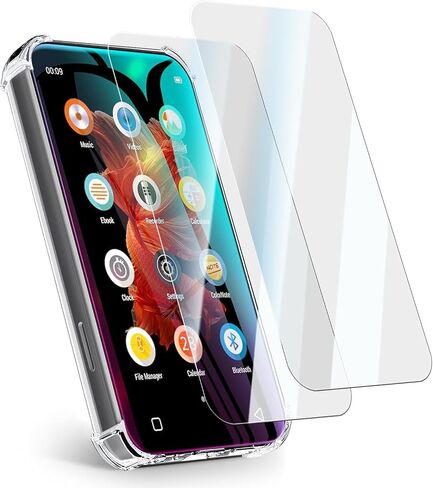 Case and Tempered Glass Screen Protector for innioasis G1 G3 MP3 Player 2 in 1 Set，TPU Clear Cover,Anti Scratch Shock Absorption 9H Hardness, HD Clear, 2 Pack in Saudi Arabia