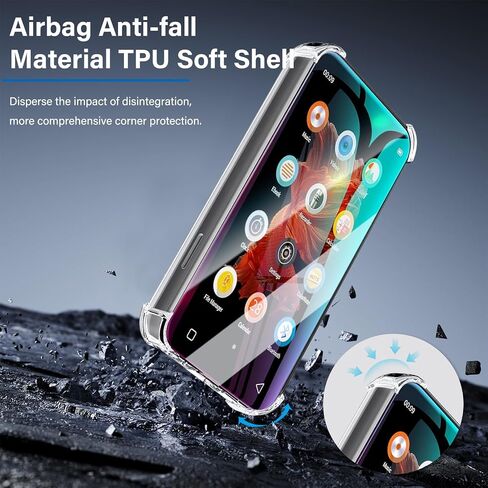 Case and Tempered Glass Screen Protector for innioasis G1 G3 MP3 Player 2 in 1 Set，TPU Clear Cover,Anti Scratch Shock Absorption 9H Hardness, HD Clear, 2 Pack in Saudi Arabia