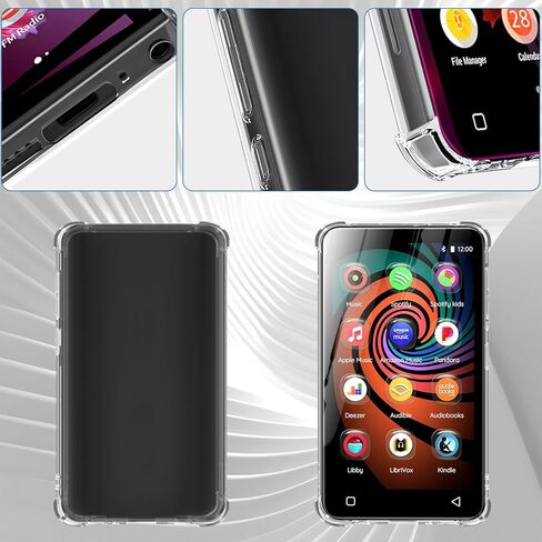 Case and Tempered Glass Screen Protector for innioasis G1 G3 MP3 Player 2 in 1 Set，TPU Clear Cover,Anti Scratch Shock Absorption 9H Hardness, HD Clear, 2 Pack in Saudi Arabia