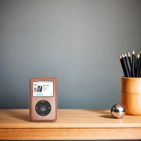 iPod Video 5th Generation Handmade Leather case, a Classic case for Vintage Music Lovers, Device Collectors(Brown, iPod Video 30GB) in Saudi Arabia