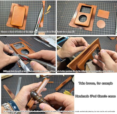 iPod Video 5th Generation Handmade Leather case, a Classic case for Vintage Music Lovers, Device Collectors(Brown, iPod Video 30GB) in Saudi Arabia
