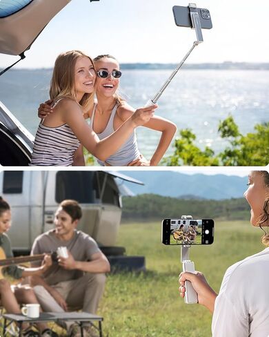 Viozon Aluminum Alloy Wireless Selfie Stick, Lightweight Extendable Pocket-Size Phone Stick with Remote, Compact Travel Selfie Stick Compatible with 4–7" Smartphones for Vlog/Filming in Saudi Arabia
