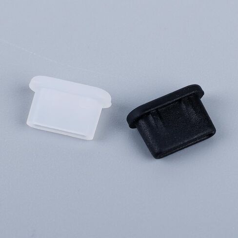 20Pcs Type-C Interface Hole Plug Universal Mobile Phone Charging Port Waterproof Dustproof Silicone Elastic Cover (Black) in Saudi Arabia