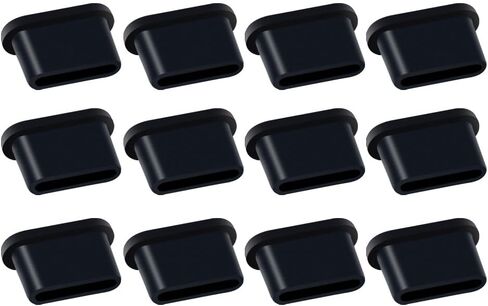 20Pcs Type-C Interface Hole Plug Universal Mobile Phone Charging Port Waterproof Dustproof Silicone Elastic Cover (Black) in Saudi Arabia