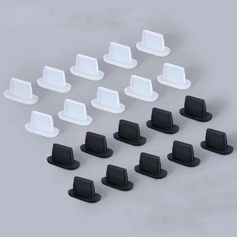 20Pcs Type-C Interface Hole Plug Universal Mobile Phone Charging Port Waterproof Dustproof Silicone Elastic Cover (Black) in Saudi Arabia