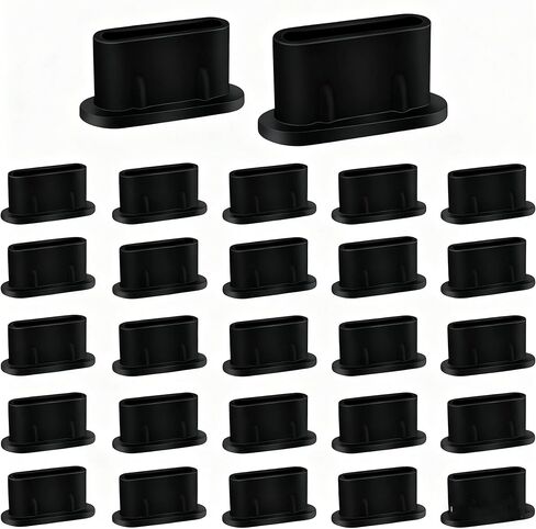 30 قطعة من قابس الغبار USB C من Impnit، غطاء منفذ USB C، أغطية غبار سيليكون لمنفذ USB C، متوافقة مع جميع منافذ USB C (أسود) in Kuwait