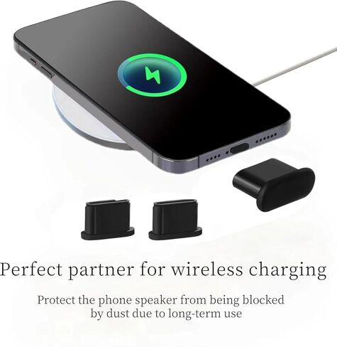 30 قطعة من قابس الغبار USB C من Impnit، غطاء منفذ USB C، أغطية غبار سيليكون لمنفذ USB C، متوافقة مع جميع منافذ USB C (أسود) in Kuwait