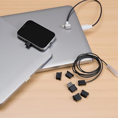 30 قطعة من قابس الغبار USB C من Impnit، غطاء منفذ USB C، أغطية غبار سيليكون لمنفذ USB C، متوافقة مع جميع منافذ USB C (أسود) in Kuwait