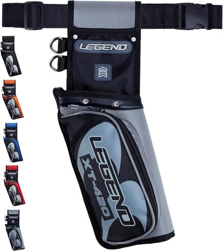 جعبة Legend XT420 الميدانية - حامل سهم جعبة باليد اليسرى أو اليمنى، جعبة الرماية مع 3 أنابيب أسهم، جعبة الورك المصنوعة من النايلون المتين مع جيوب متعددة لملحقات الرماية وبطاقة النقاط والأدوات in Saudi Arabia