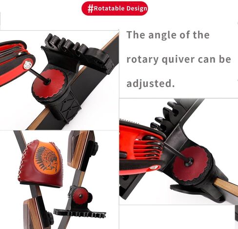 Leather Archery Quiver, Retro Portable Quiver Holder, Quick Removal Adjustable Bow Quiver for Longbow and Recurve Bow in Saudi Arabia