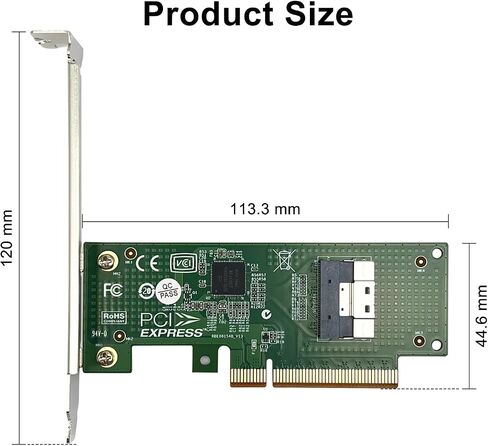PCIe 4.0 to SlimSAS Adapter Card, (4) X16 Slots and (4) SFF-8654 Ports (2Up/2Down), with Broadcom PEX88096 Switch Chip, Compatible Windows/Linux/VMware/Freebsd/Ubuntu in Saudi Arabia