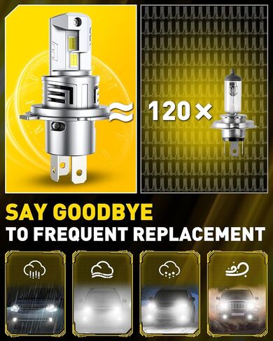 AUXITO 9005/HB3 LED Bulb, 800% Brighter, 3 Min Quick Install, 20 Years Lifespan, No Flicker, 99% Compatibility in Saudi Arabia