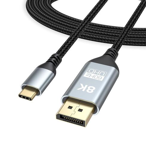 USB C to DisplayPort 1.4 Cable 6FT 8K@60Hz, 4K@240Hz, USBC Type C to DisplayPort Unidirectional USB C to DP Compatible with Thunderbolt 5/4/3, MacBook Pro/Air, iPad, iPhone 17/16, Mac mini in Kuwait