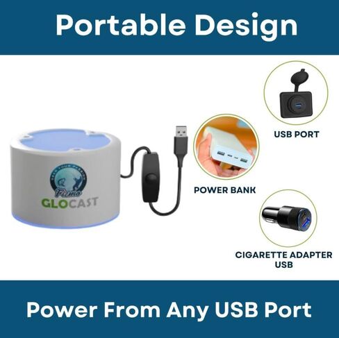 Aramish GloCast Mini - شاحن فوري للأشعة فوق البنفسجية لصيد الأسماك على الجليد ليلاً، طعوم متوهجة، أنابيب الرقص، ضوء LED قوي للأشعة فوق البنفسجية in Kuwait