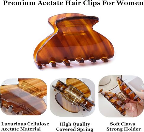 Womens Checkered Hair Clip Large Checkered Claw Clips Black And White Jaw Clip,2pack in Kuwait