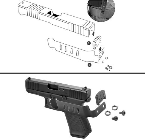 مشبك حزام البندقية، مشبك حافظة نحيف مخفي سهل التركيب لموديلات Glock Gen 1-5 17، 19، 22، 23، 24، 25، 26، 27، 28، 30S، 31، 32، 33، 34، 35، 36 و41 in Kuwait