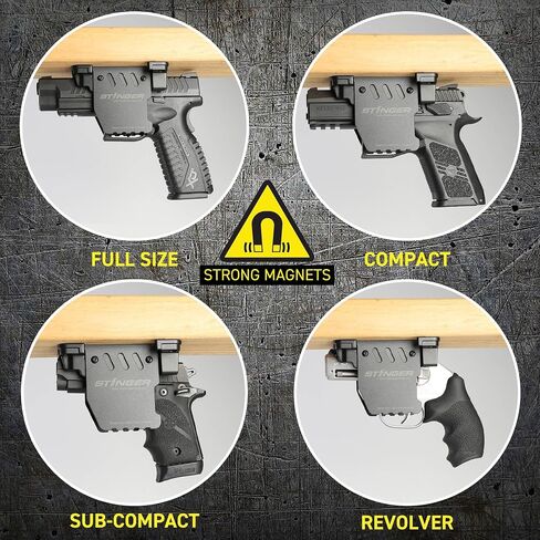 Stinger Trigger Safe Gun Magnet Mount for Handgun Firearm, car Holsters for Pistols, Gun Magnet, Car Gun Mount, Car Gun Holster, Magnetic Gun Mount, USA Utility Patent Pending in Kuwait