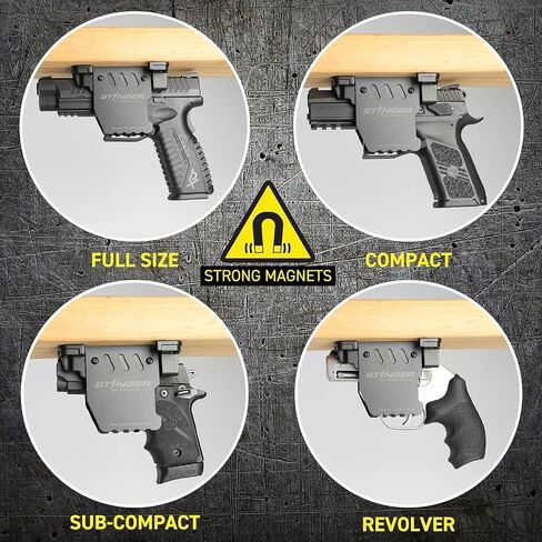 Stinger Trigger Safe Gun Magnet Mount لسلاح ناري المسدس، وحافظات السيارة للمسدسات، ومغناطيس البندقية، وحامل مسدس السيارة، وحافظة مسدس السيارة، وحامل المسدس المغناطيسي، بانتظار براءة اختراع الولايات المتحدة الأمريكية in Saudi Arabia