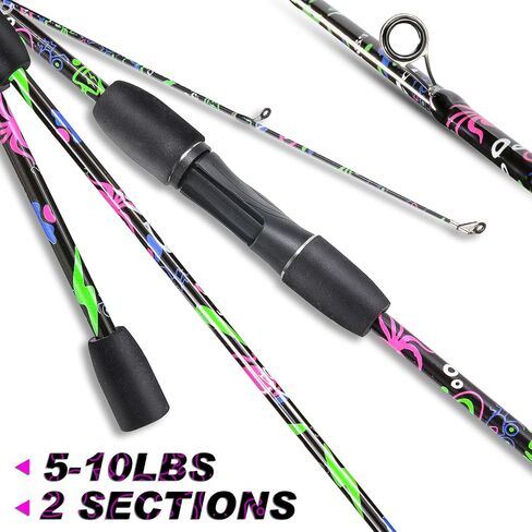Sougayilang Fishing Rod, 2-Piece Graphite Composite Blank/Fiber Glass Spinning & Casting Rod with EVA Grip, Smooth Transition Fishing Pole in Saudi Arabia