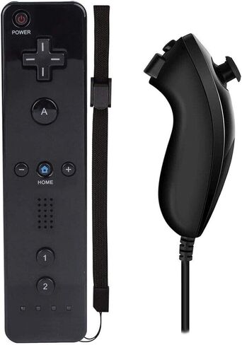 Compatible with Black Wiimote and Nunchuck Controller Bundle for Nintendo Wii Console RVL-003 RVL-036 in Saudi Arabia