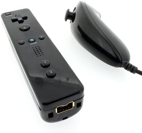 Compatible with Black Wiimote and Nunchuck Controller Bundle for Nintendo Wii Console RVL-003 RVL-036 in Saudi Arabia
