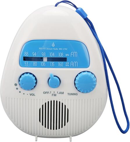 AM FM Shower Radio Waterproofing Portable Bathroom Radio Battery Operated Shower Radio with Built in Speaker Adjustable Volume for Bathroom Kitchen Use in Saudi Arabia
