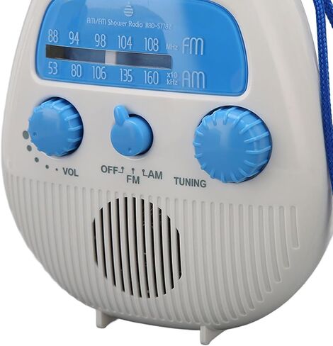 AM FM Shower Radio Waterproofing Portable Bathroom Radio Battery Operated Shower Radio with Built in Speaker Adjustable Volume for Bathroom Kitchen Use in Saudi Arabia