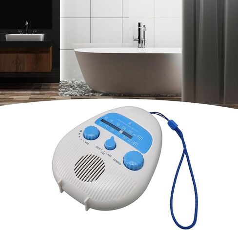 AM FM Shower Radio Waterproofing Portable Bathroom Radio Battery Operated Shower Radio with Built in Speaker Adjustable Volume for Bathroom Kitchen Use in Saudi Arabia